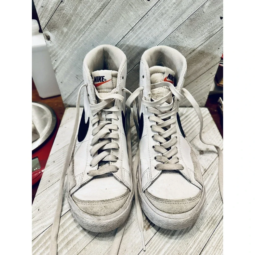 Nike Blazer Mid Youth Kids White Black Blue High Top Sneakers DA4086 108 Size 5Y